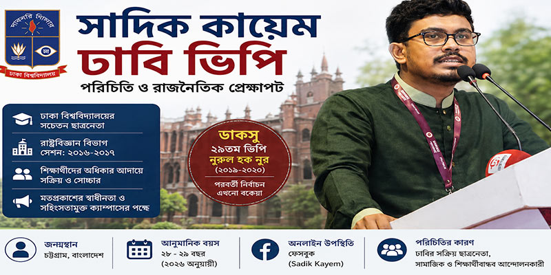সাদিক কায়েম ঢাবি ভিপি Sadik Kayem