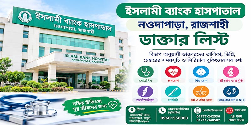 ইসলামী ব্যাংক হাসপাতাল নওদাপাড়া রাজশাহী ডাক্তার লিস্ট