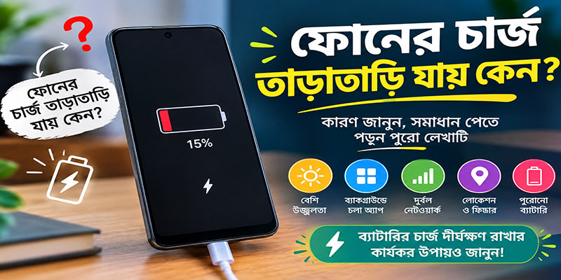 ফোনের চার্জ তাড়াতাড়ি যায় কেন
