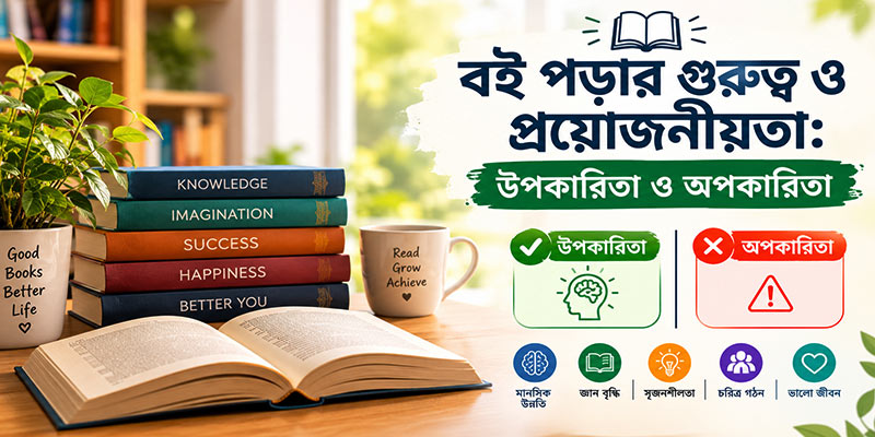 বই পড়ার গুরুত্ব ও প্রয়োজনীয়তা উপকারিতা ও অপকারিতা