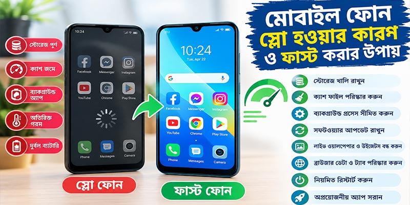 মোবাইল ফোন স্লো হওয়ার কারণ ও ফাস্ট করার উপায়
