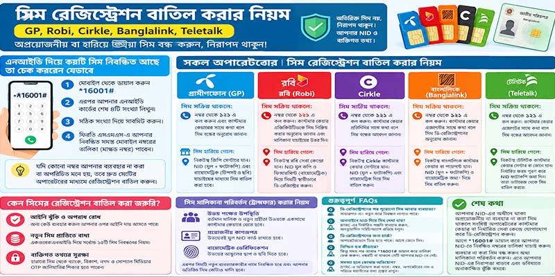 সিম রেজিস্ট্রেশন বাতিল করার নিয়ম