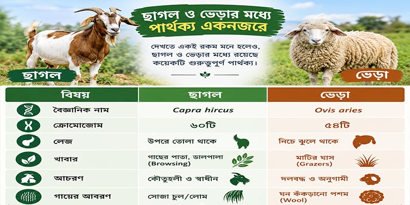ছাগল ও ভেড়ার মধ্যে পার্থক্য সারসংক্ষেপ