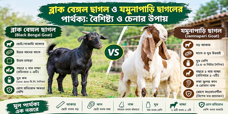 ব্লাক বেঙ্গল ছাগল ও যমুনাপাড়ি ছাগলের পার্থক্য