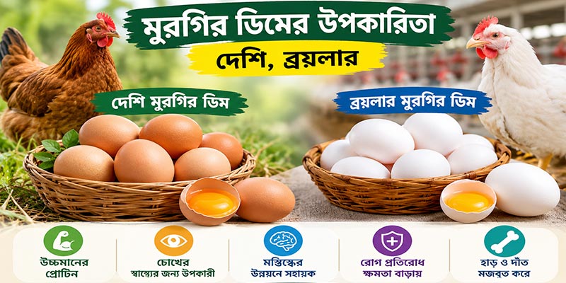 মুরগির ডিমের উপকারিতা: দেশি, ব্রয়লার