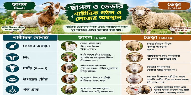 শারীরিক গঠন ও লেজের অবস্থান